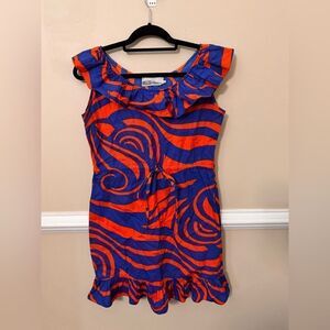 College Couture Orange/Blue Dress Size M